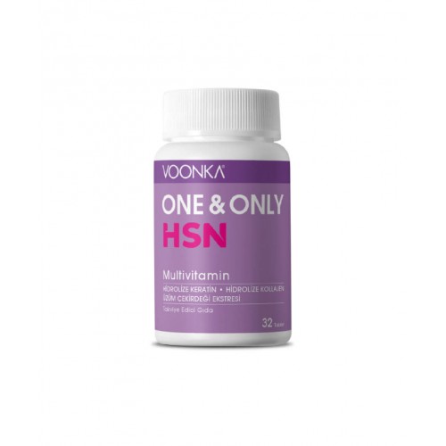 Voonka One & Only HSN Multivitamin 32 Tablet | Enerji Seviyelerinizi Artırmaya, Bağışıklık Sisteminizi Desteklemeye ve Genel Sağlığınızı İyileştirmeye Yardımcı Takviye Edici Gıda
