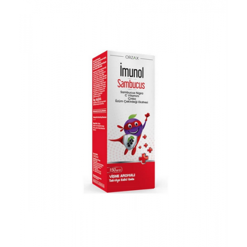 İmunol Sambucus 150 ml | Kara Mürver Ekstresi, Üzüm Çekirdeği Ekstresi, C Vitamini ve Çinko İçeren Takviye Edici Gıda