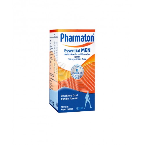 Pharmaton Essential MEN 30 Tablet | Erkeklere Özel 12 Vitamin ve 6 Mineral içeren Takviye Edici Gıda