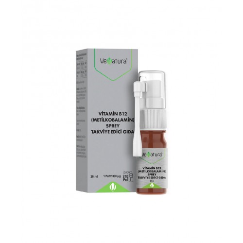 VeNatura Metilkobalamin Sprey 20 ml | Enerji Üretimine Destek ve Sinir Sisteminin Sağlıklı İşleyişine Katkıda Bulunan Takviye Edici Gıda