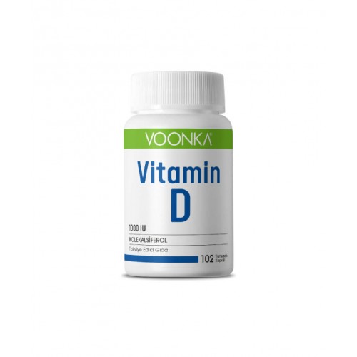Voonka Vitamin D 1000 IU 90 Kapsül | Kemik Sağlığı ve Bağışıklık Sistemi Güçlendirici Takviye Edici Gıda