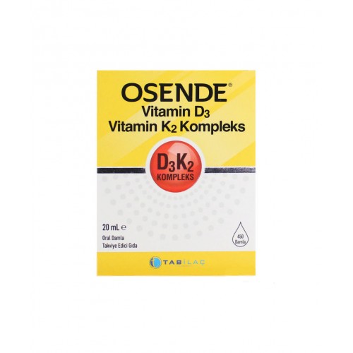 Osende Vitamin D3K2 Complex Damla 20 ml | Kemik Sağlığı ve Bağışıklık Sistemi Desteklemeye Yardımcı Takviye Edici Gıda