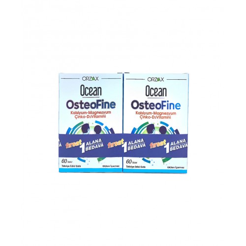 Ocean OsteoFine 60 Tablet 1 Alana 1 Bedava | Kemik Sağlığını Korumaya ve Eklem Hareketliliğini Artırmaya Yardımcı Takviye Edici Gıda