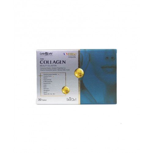 Day2Day The Collagen Beauty Elastin 30 Tablet | Cilt Elastikiyetini Artırmaya ve Yaşlanma Belirtilerini Azaltmaya Yardımcı Takviye Edici Gıda
