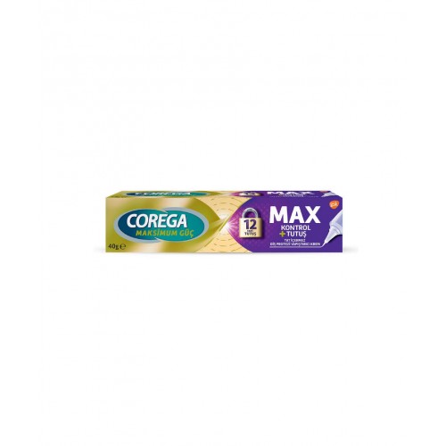 Corega MAX Kontrol   Tutuş Diş Protezi Yapıştırıcı Krem 40 g | Diş Protezlerinizi Güvenli Bir Şekilde Sabitlemeye Yardımcı