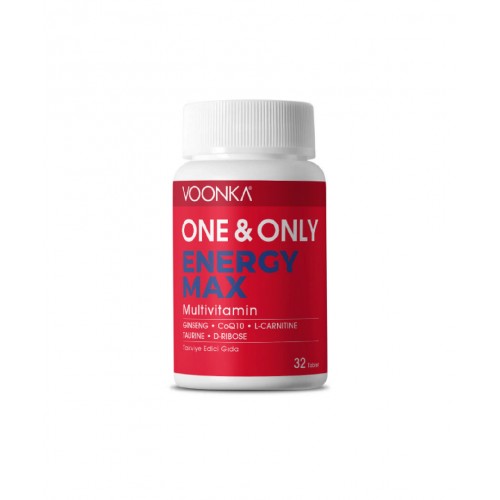 Voonka One & Only Energy Max 30 Tablet | Enerji Artırmaya Yardımcı Zindelik Veren Takviye Edici Gıda