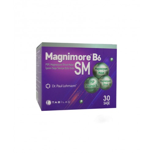 Magnimore B6 SM 30 Saşe | Sinir Sisteminin Normal İşleyişine ve Bağışıklık Sisteminin Güçlenmesine Yardımcı Takviye Edici Gıda