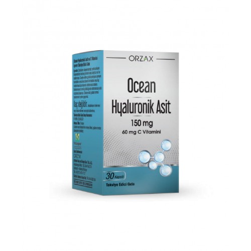 Ocean Hyaluronik Asit 150 mg 30 Kapsül | Yaşlanma Belirtilerini Azaltmaya ve Cildin Elastikiyetini Artırmaya Yardımcı Takviye Edici Gıda