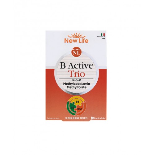 New Life B Active Trio 30 Dilaltı Tablet | Bağışıklık Sistemi Sağlığına, Homosistein Metabolizmasına ve Bitkinliğin Azalmasına Yardımcı Takviye Edici Gıda
