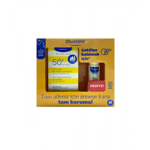 Mustela Çok Yüksek Koruma Faktörlü Güneş Losyonu 100 ml   Vücut Losyonu 50 ml | Hassas ve Atopiye Eğilimli Ciltleri Güneşin Zararlı Etkilerine Karşı Korumaya Yardımcı