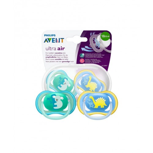 Philips Avent Ultra Air 18m  Mavi Emzik 2'li | Bebeğinizin Hassas Damaklarına Özel Yumuşak Emzik