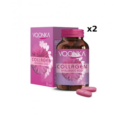 Voonka Collagen Hyaluronic Acid 32 Tablet 2'li Paket | Cilt Sağlığına Katkıda Bulunan Kolajen Takviyesi
