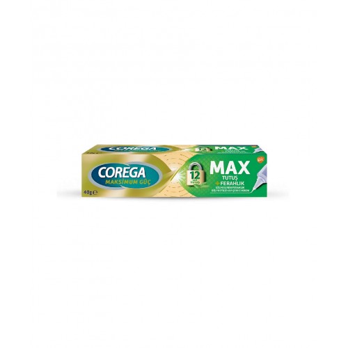 Corega MAX Tutuş   Ferahlık Diş Protezi Yapıştırıcı Krem 40 g | Diş Protezlerinizi Güvenli Bir Şekilde Sabitlemeye Yardımcı