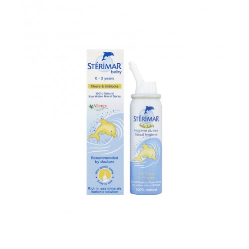Sterimar Baby Deniz Suyu Burun Spreyi 50 ml | Bebeklerin Burun Tıkanıklığını Gidermeye ve Solunum Yollarının Temizlenmesine Yardımcı Burun Spreyi