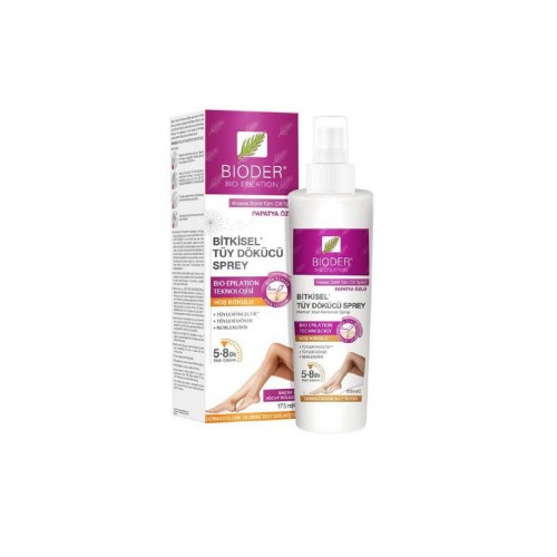 Bioder Bitkisel Tüy Dökücü Sprey 175 ml | Cilde Zarar Vermeden Pürüzsüz Bir Görünüm Elde Etmeye Yardımcı Tüy Dökücü