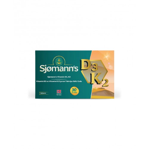 Sjomann's Vitamin D3, K2 Çiğnenebilir Jel Form | Kemik Sağlığınızı ve Bağışıklık Sisteminizi Güçlendirmeye Yardımcı Takviye Edici Gıda