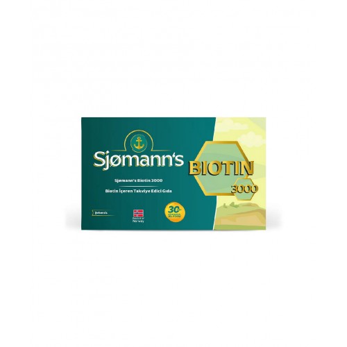 Sjomann's Biotin 3000 mcg 30 Çiğnenebilir Jel Form | Saç, Cilt ve Tırnak Sağlığına Katkıda Bulunan Takviye Edici Gıda
