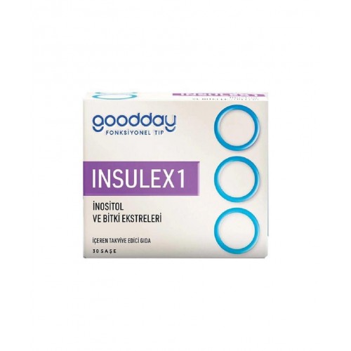 Goodday İnsulex 1 30 Saşe | Vücut Dengesini Korumaya Yardımcı İnositol ve Bitki Ekstreleri İçeren Takviye Edici Gıda
