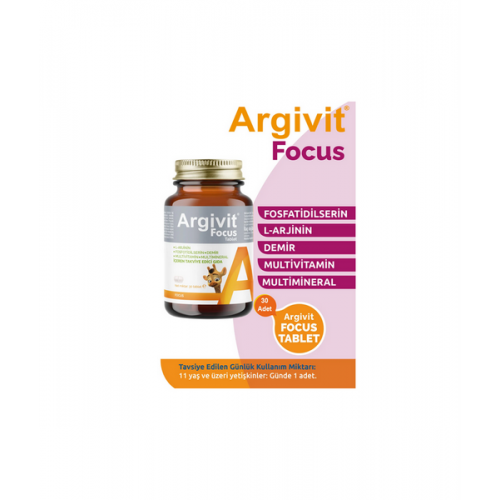 Argivit Focus 30 Tablet | Multivitamin ve Mineral Takviyesiyle Konsantrasyon Destekleyici
