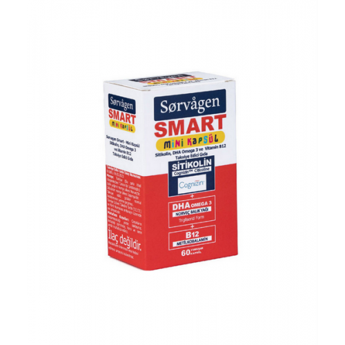Sorvagen Smart Mini 60 Yumuşak Kapsül | Omega3 ve B12 İçeriğiyle Vücudunuz İhtiyaç Duyduğu Bileşenleri Sağlayan Takviye Edici Gıda