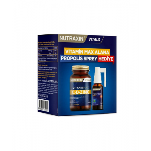 Nutraxin Vitamin Max Propolis Sprey Hediyeli Paket | Propolisin Güçlü Etkileri ile Takviye Edici Gıda