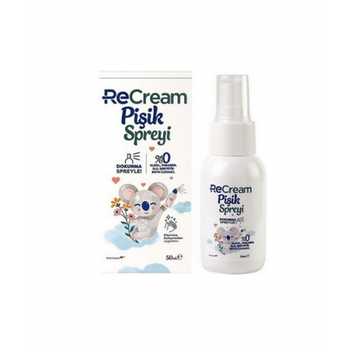 ReCream Pişik Spreyi 50 ml | Bebeğinizin Pişik Olan Cildine Dokunmadan Sprey Sıkarak İyileşmesini Sağlayan Pişik Spreyi