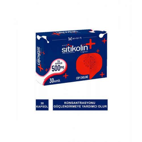 Haver Sitikolin Cognizin 500 mg 30 Kapsül | Konsantrasyonu Güçlendiren Takviye Edici Gıda