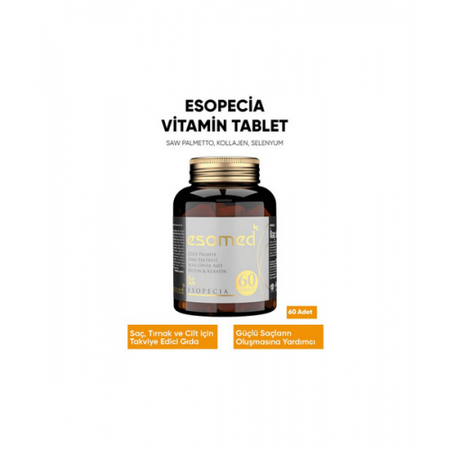Esomed Esopecia 60 Tablet | Biotin ve Keratin İçeriğiyle Saç ve Tırnak Sağlığını Destekleyen Takviye