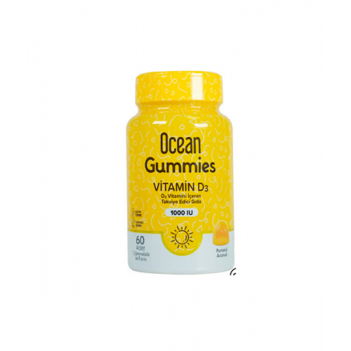 Ocean Gummies Vitamin D3 60 Çiğnenebilir Jel Form | Günlük D Vitamini İhtiyacınızı Karşılamak İçin Formüle Edilmiş Çiğnenebilir Jel Şeker