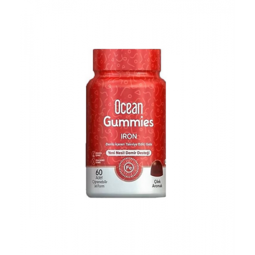 Ocean Gummies İron 60 Çiğnenebilir Jel Form | Demir İhtiyacını Karşılamaya Yardımcı Çiğnenebilir Takviye