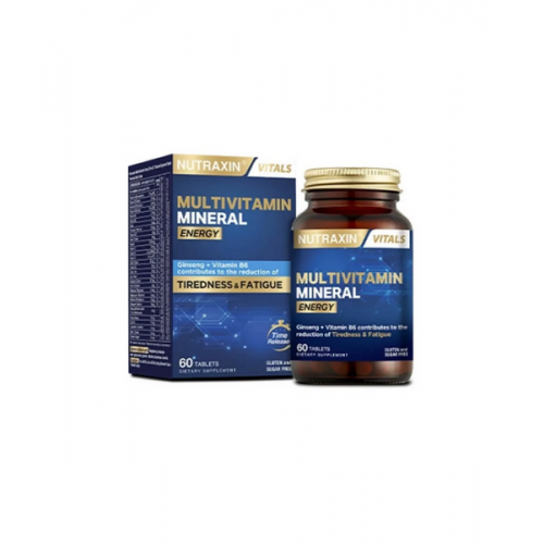 Nutraxin Multivitamin Mineral Energy 60 Tablet | Günlük Enerji İhtiyacınızı Karşılamak İçin Özel Olarak Formüle Edilmiş Besin Takviyesidir