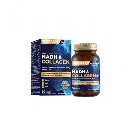 Nutraxin NADH & Collagen 60 Tablet | Cilt Sağlığını Desteklemeye Ve Yaşlanma Belirtilerini Azaltmaya Yardımcı Kolajen Takviyesi