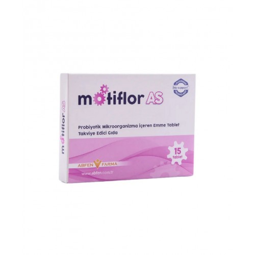 Motiflor AS Probiyotik 15 Emme Tablet | Sindirim Sistemini ve Bağırsak Florasını Dengelemeye Yardımcı Probiyotik Bakteri İçeren Takviye