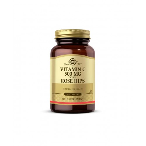 Solgar Vitamin C 500 mg With Rose Hips 100 Tablet | Bağışıklık Sistemini Desteklemeye Yardımcı Takviye Edici Gıda
