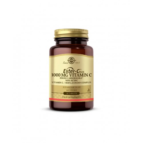 Solgar Ester-C Plus 1000mg Vitamin C 60 Tablet | Mide Hassasiyeti Yaratmayan C Vitamini Takviyesi