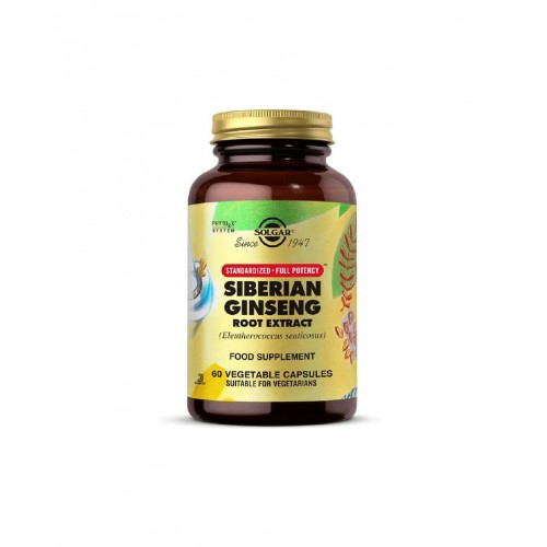 Solgar Siberian Ginseng Root Extract 60 Kapsül | Sibirya Ginsengi İçeren Genel Canlılığı Desteklemeye Yardımcı Takviye Edici Gıda