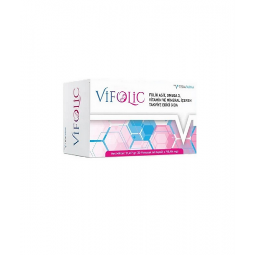 Vifolic 30 Kapsül | Folik Asit, Omega 3, Vitamin ve Mineraller İçeren Takviye Edici Gıda
