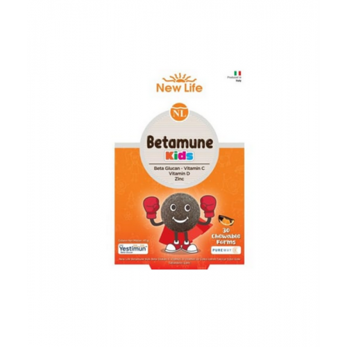 New Life Betamune Kids Çiğnenebilir 30 Tablet | Çocuklar İçin Beta Glukan C Vitamini Çinko D Vitamini İçeren Takviye Edici Gıda