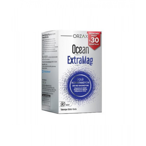 Ocean ExtraMag 90 Tablet | Üçlü Magnezyum Kombinasyonu İçeren Takviye Edici Gıda