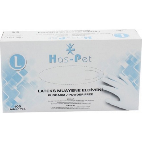 Has-Pet Latex Pudrasız Large Eldiven 100 lü Paket