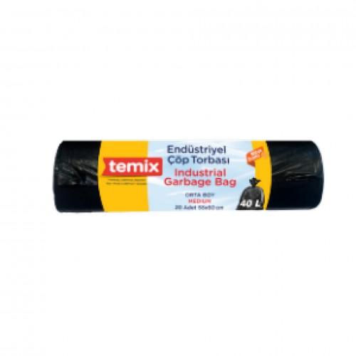 TEMIX ORTA BOY ÇÖP POŞETI 55X60 CM (1X20 ADET)