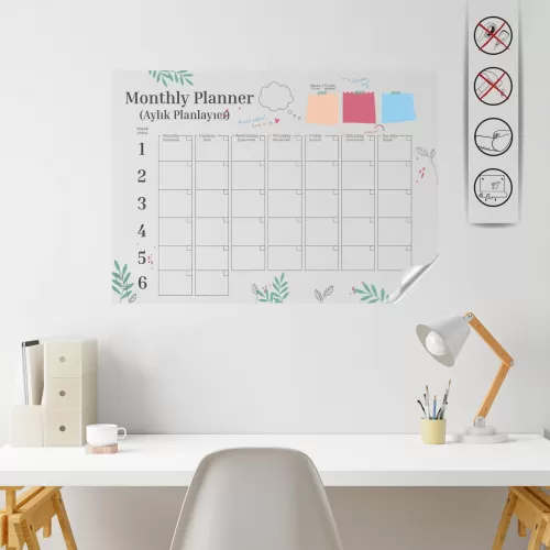 Statik Kağıt Aylık Planlayıcı (Model -3)  95 CM X 75 CM