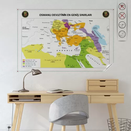 Statik Kağıt Osmanlı Haritası 150 CM X 215 CM 