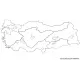 Statik Kağıt Renksiz Dilsiz Türkiye Bölgeler Haritası 83 CM X 150 CM 
