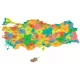 Statik Kağıt Renkli Türkiye Haritası 87 CM X 150 CM 