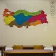 Statik Kağıt Renkli Türkiye Bölgeler Haritası 150 CM X 271 CM 