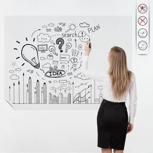 Statik Kağıt Şeffaf Yaz - Sil 120 CM X 150 CM 
