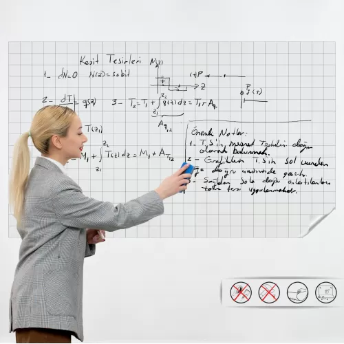 Statik Kağıt Kareli Şeffaf Yaz - Sil 120 CM X 150 CM 
