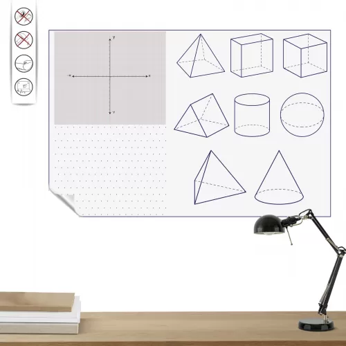 Statik Kağıt  Geometrik Cisimler Ve Koordinat Sistemi 100 CM x 150 CM