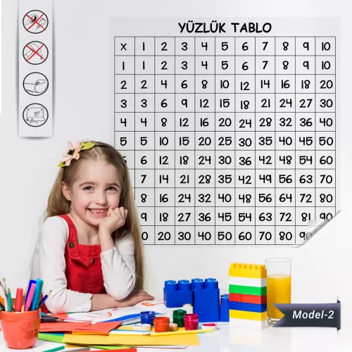 Statik Kağıt Yüzlük Tablo (Model -2) 60 CM X 60 CM